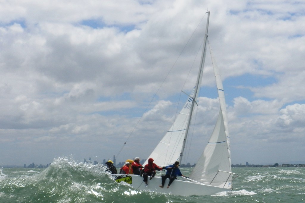 J24 Nationals Jan 9,2013 Make My Jay  in waves © Chris Furey